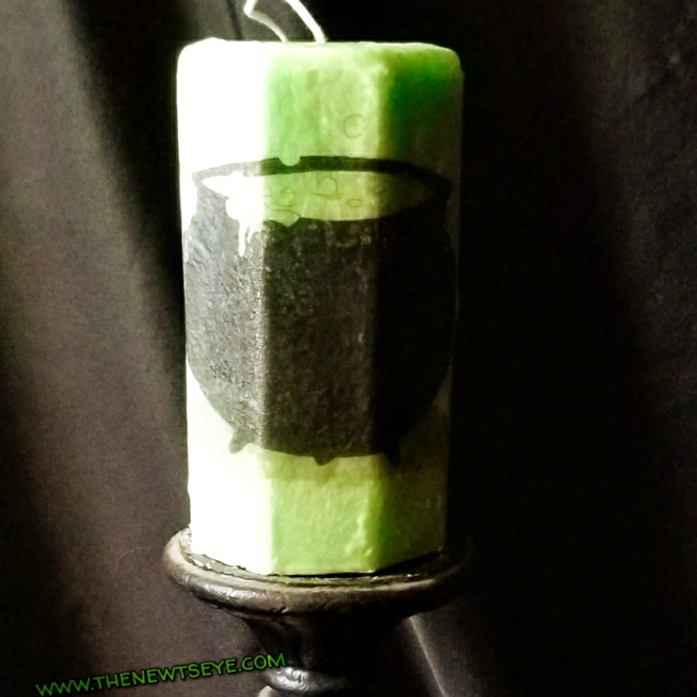 Green Cauldron Halloween Candle